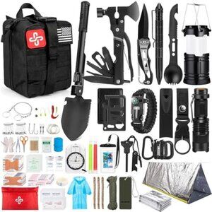 Survival Kit, 250Pcs Survival Gear First Aid Kit with Molle System Compatible